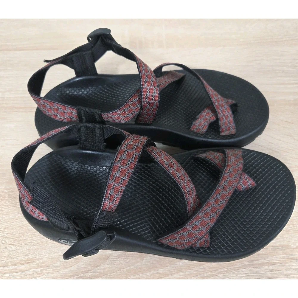 Chaco Z/Cloud Hiking Sport Sandals‎ Black Red Gray Webbing Men's 8